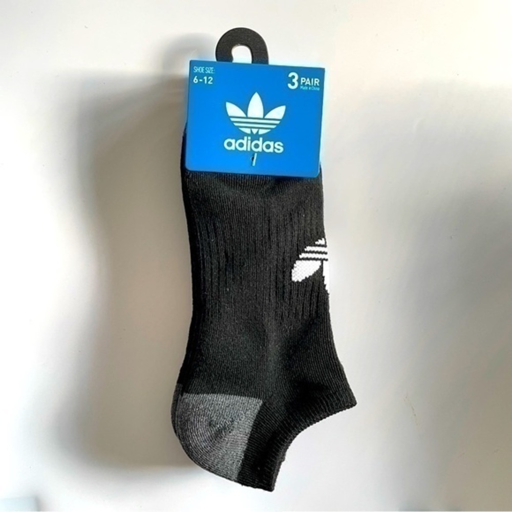 Adidas Men’s no show socks 3 pack black white gray size 6-12